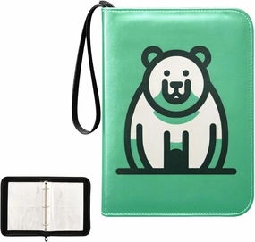 4 Pockets Trading Card Album Holder Book Folder Sports Card Binder Bear Green 400 Double Side Pockets for 3 Ring Binder Zipper