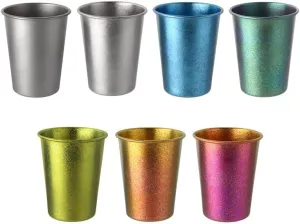 4pc pure titanium cup outdoor camping color mug portable water cup 350ml coffee cup(BS)