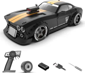 4WD RC Sport Car, 1/32 Scale 2.4G Full-Proportional Control RC Drift Car with Gyro Stabilization & LED Lights, RC Racing Toy for Adults