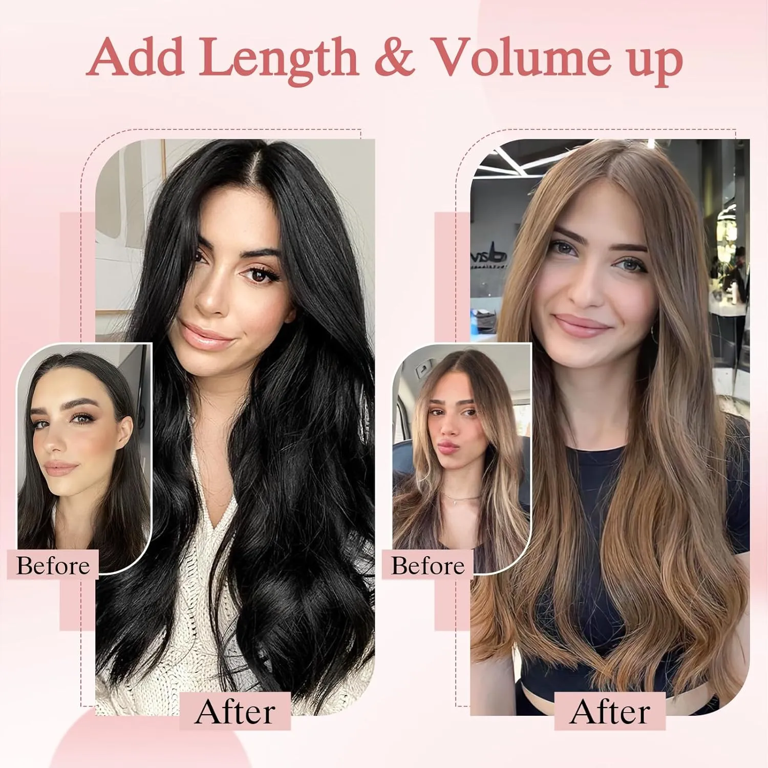 50pcs Nano Beads Hair Extensions Straight Nano Beads For Hair Pre-Bonded Seamless Nano Tip Real Human Hair，16Inch Jet Black,50g