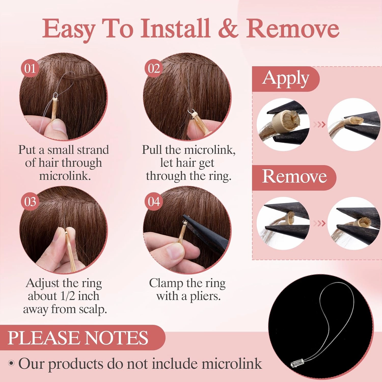 50pcs Nano Beads Hair Extensions Straight Nano Beads For Hair Pre-Bonded Seamless Nano Tip Real Human Hair，20Inch Dark Brown,50g
