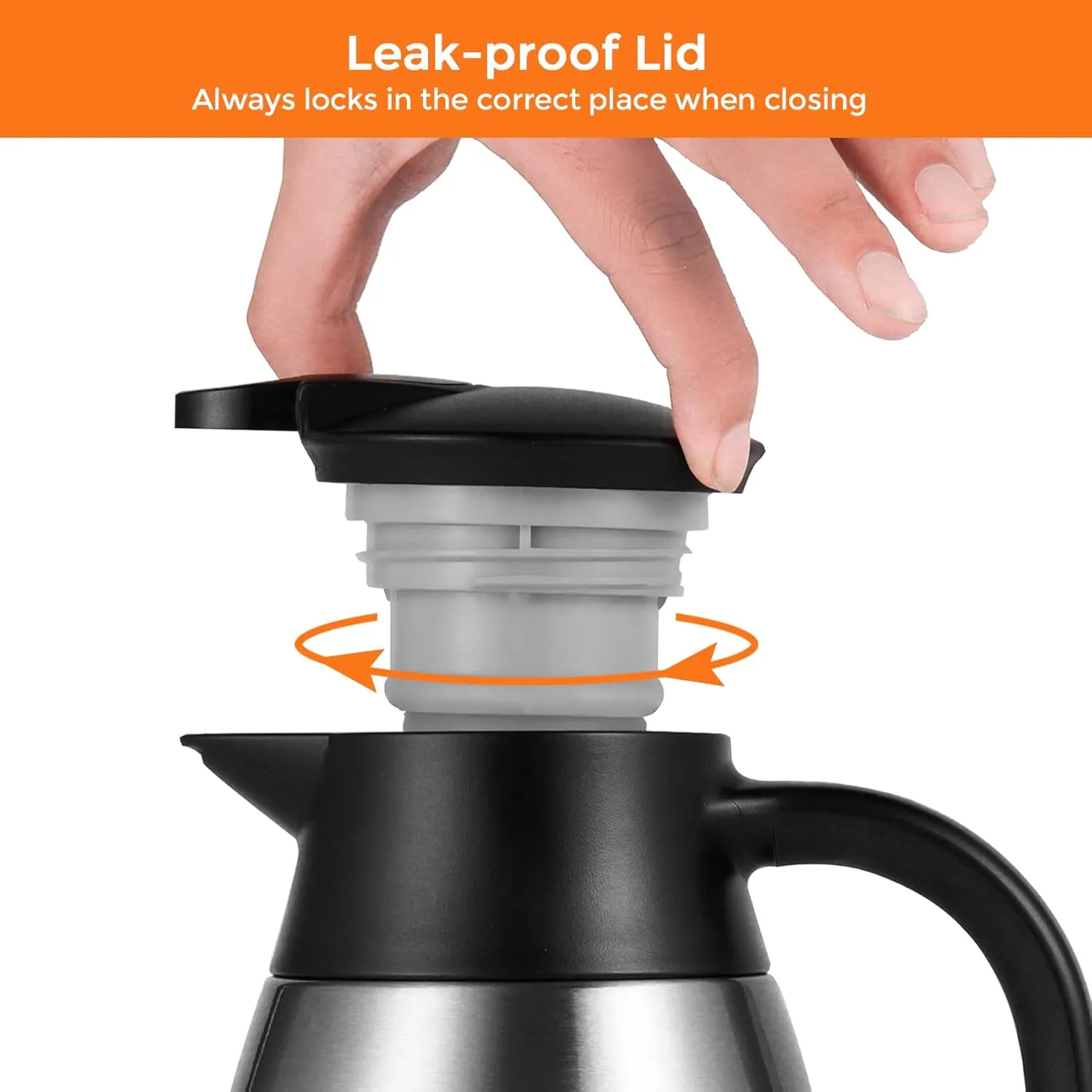 51 Oz Thermal Coffee Carafe, Stainless Steel Insulated Vacuum Coffee Carafes For Keeping Hot, 1.5 Liter Beverage Dispenser (Silver)
