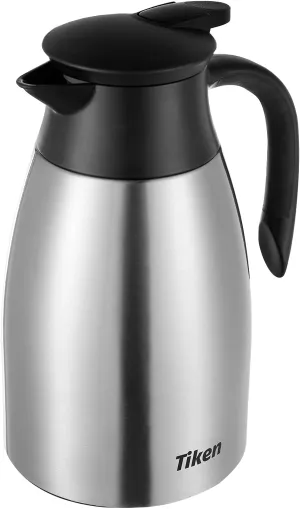 51 Oz Thermal Coffee Carafe, Stainless Steel Insulated Vacuum Coffee Carafes For Keeping Hot, 1.5 Liter Beverage Dispenser (Silver)