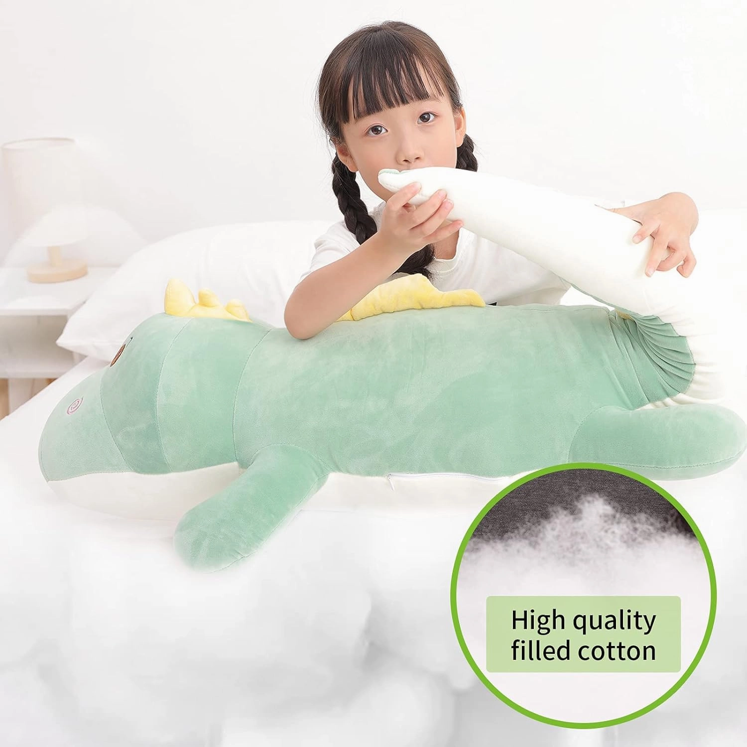 52 inch Jumbo Dinosaur Plush, Huge 4 Feet Large Dinosaur Stuffed Animals, Big Dinosaurs Plushies Body Pillows, Gifts for Kids Boys Girls, Birthday
