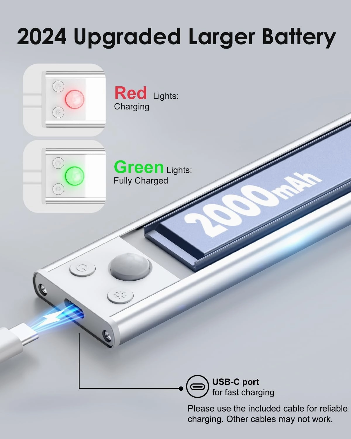 5-Pack Under Cabinet Lighting, 68LED 2000mAh Rechargeable Battery Operated Motion Sensor Light Indoor, 3 Color Wireless Dimmable Closet Lights, Magnetic Under-Counter Light Fixtures for Kitchen, Home