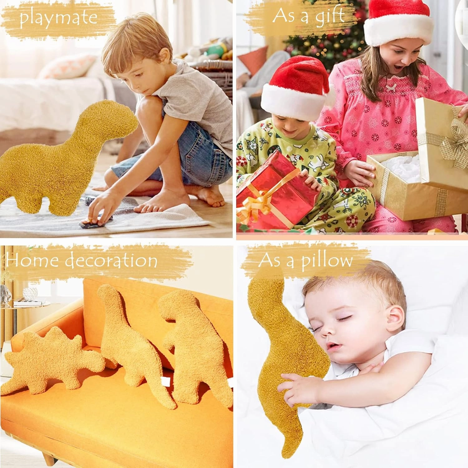 5 Packs Dino Nugget Pillow Plush, Large Dinosaur Chicken Nugget Pillow Stuffed Animal Plush Toy, Dino Nugget Dinosaur Theme Party Decoration Birthday for Kids Boys Girls