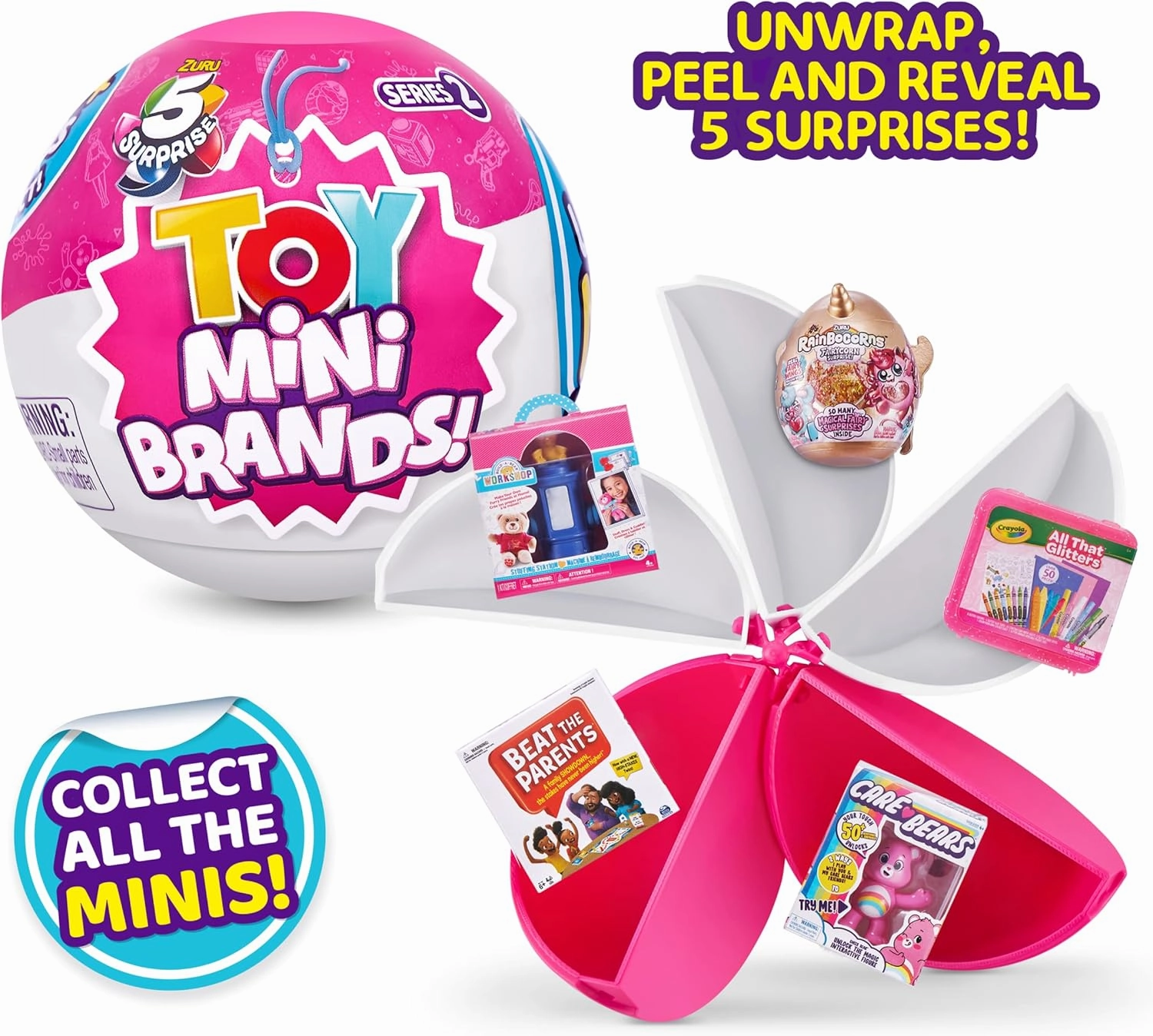 5 Surprise Toy Mini Brands Series 2 by ZURU (Collectors Case   3 Pack Capsules) Amazon Exclusive Mystery Real Miniature Collectible Toys