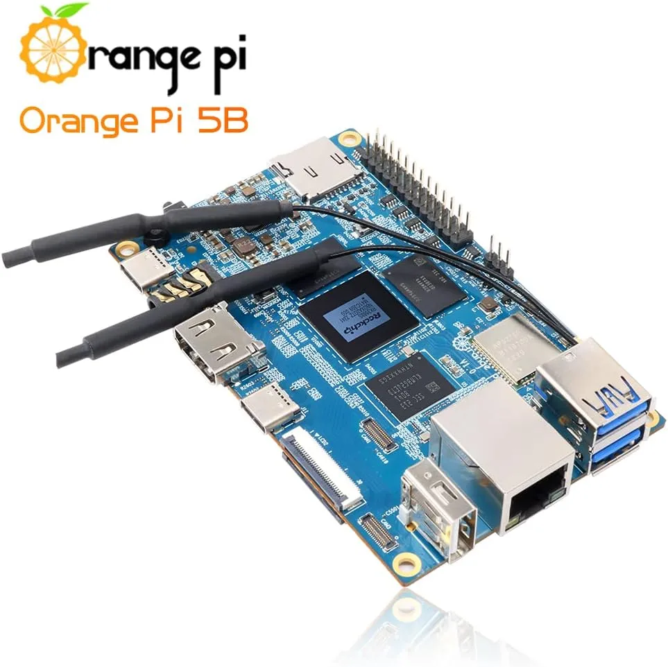 5B 16GB Rockchip RK3588S with 256GB eMMC 8 Core 64 Bit Wi-Fi6, BT5.0 Single Board Computer, 2.4GHz Frequency Open Source Board Run Orange Pi OS,Android,Debian,Ubuntu (Pi 5B 16G256G)