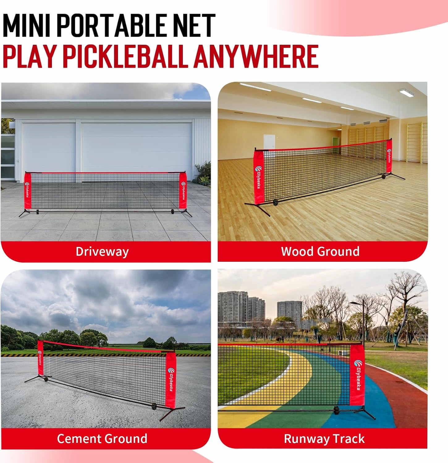 5ft / 10ft / 12.5 ft Mini Pickleball Net for Driveway Backyard with 3 Pickleballs, Carry Bag, Chalks, Portable Half Court Small Pickleball Net for Adults Kids Beginners Pros