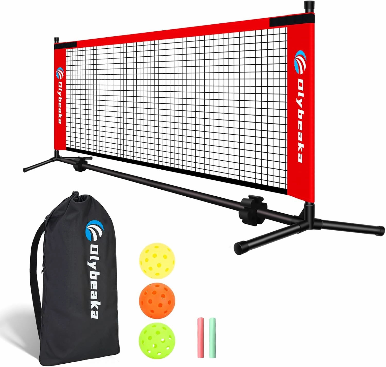 5ft / 10ft / 12.5 ft Mini Pickleball Net for Driveway Backyard with 3 Pickleballs, Carry Bag, Chalks, Portable Half Court Small Pickleball Net for Adults Kids Beginners Pros