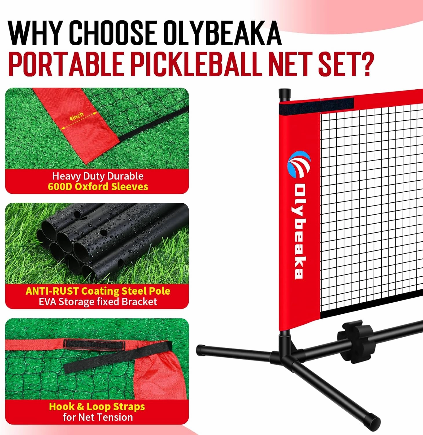 5ft / 10ft / 12.5 ft Mini Pickleball Net for Driveway Backyard with 3 Pickleballs, Carry Bag, Chalks, Portable Half Court Small Pickleball Net for Adults Kids Beginners Pros