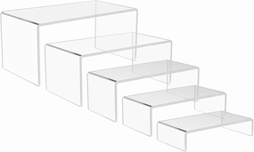 5PCS acrylic display stand, Acrylic Display Risers, 5 Sizes Clear Product Stand, Jewelry Display Riser Shelf Showcase Fixtures For Collectibles Display, Figure Display