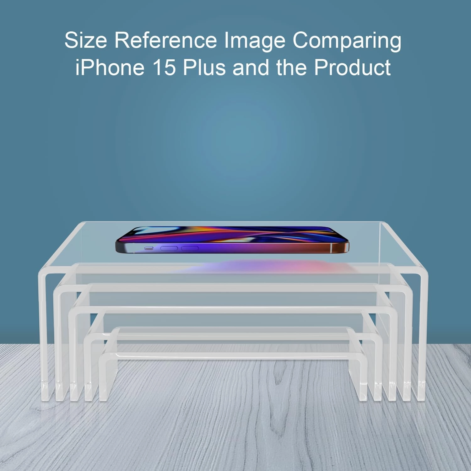 5PCS acrylic display stand, Acrylic Display Risers, 5 Sizes Clear Product Stand, Jewelry Display Riser Shelf Showcase Fixtures For Collectibles Display, Figure Display