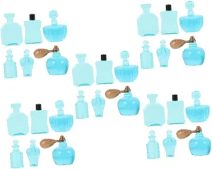 5sets Miniature Perfume Bottle Charms Vibrant Resin Bottle Decor for Dollhouse and Landscape Scenes Cute and Figurines for Crafting and Arrangement 6pcs*5