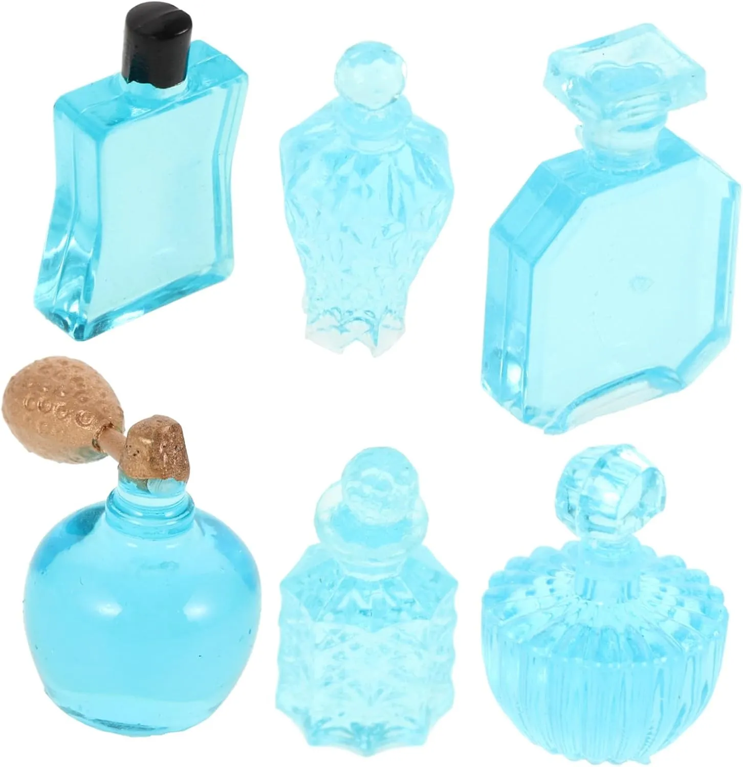 5sets Miniature Perfume Bottle Charms Vibrant Resin Bottle Decor for Dollhouse and Landscape Scenes Cute and Figurines for Crafting and Arrangement 6pcs*5