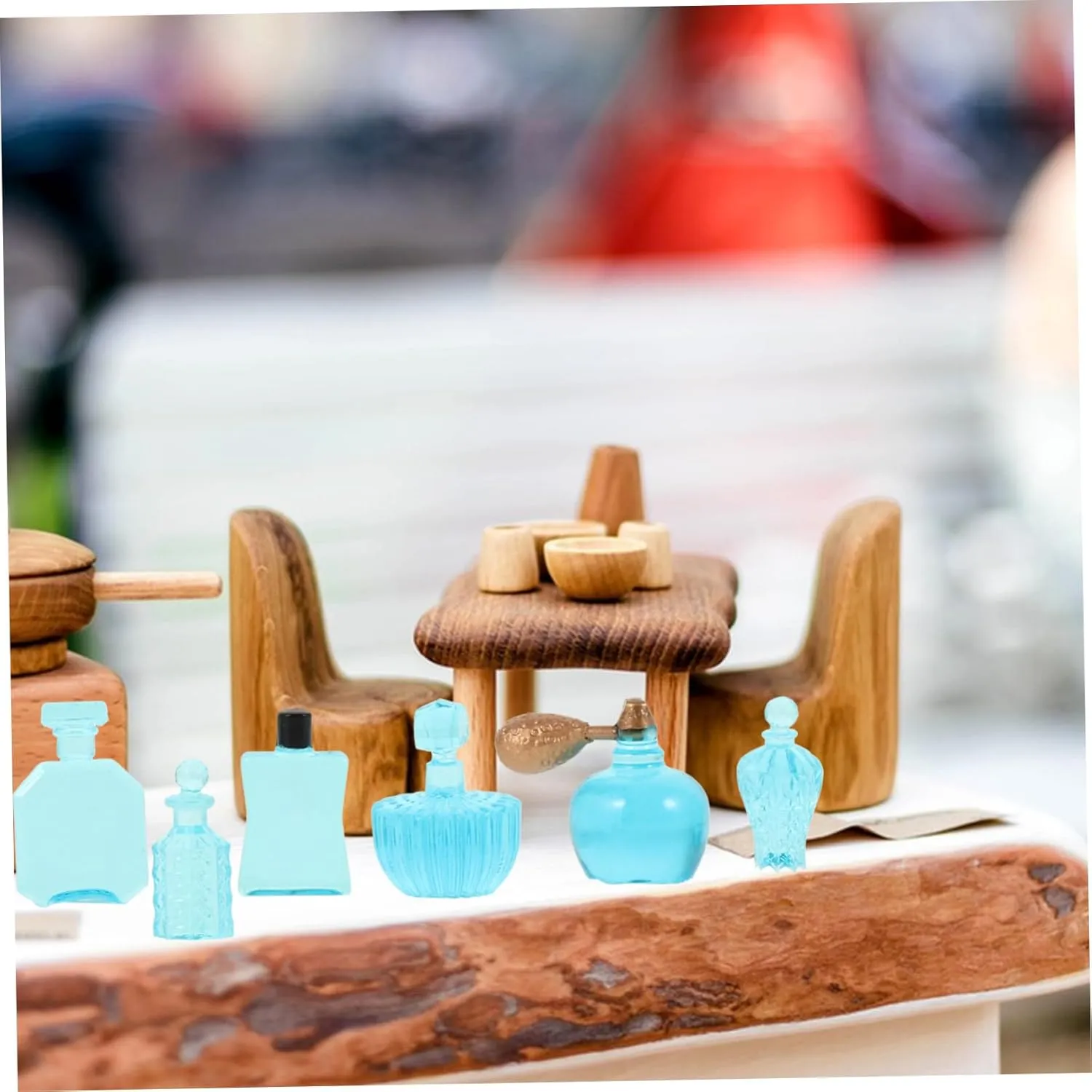 5sets Miniature Perfume Bottle Charms Vibrant Resin Bottle Decor for Dollhouse and Landscape Scenes Cute and Figurines for Crafting and Arrangement 6pcs*5