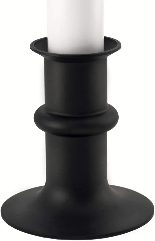 612 Vermont Ultra-Bright LED Window Candles with Timer, Battery Operated, Metal Base, White Candlestick, Adjustable Height (Pack of 4, Matte Onyx)