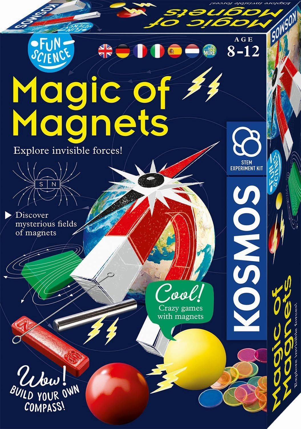 617233 Fun Science - Magic of Magnets, Build Your Own Compass, Explore Invisible Forces, Exciting Magnetic Games, Experiment Set for Children from 8 Years, Multilingual