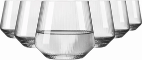 6281002 Water Glass 410 ml, Sonnenschliff Series, Set of 6 Drinking Glasses with Relief, Gift Set, Made in Germany