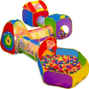 7 Piece Kids Ball Pit Play Tunnel for Kids Tunnel - with 4 Dart Balls | Ball Pits for Toddlers | Baby Tunnel for Toddlers | Toddler Tunnel