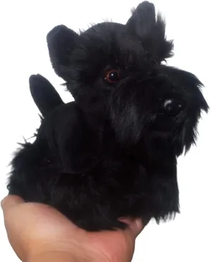 7Inches Lifelike Black Schnauzer Plush Toy Soft Stuffed Animal Cute Aberdeen Terrier Plushie Cute Pillow Doll Home Decor…