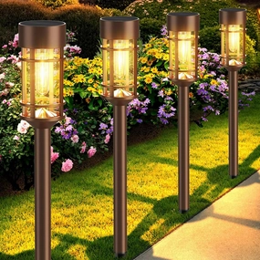 8 Pack Solar Outdoor Lights - Bright Up to 10 Hrs, IP65 Waterproof for Patio, Lawn, Yard and Landscape