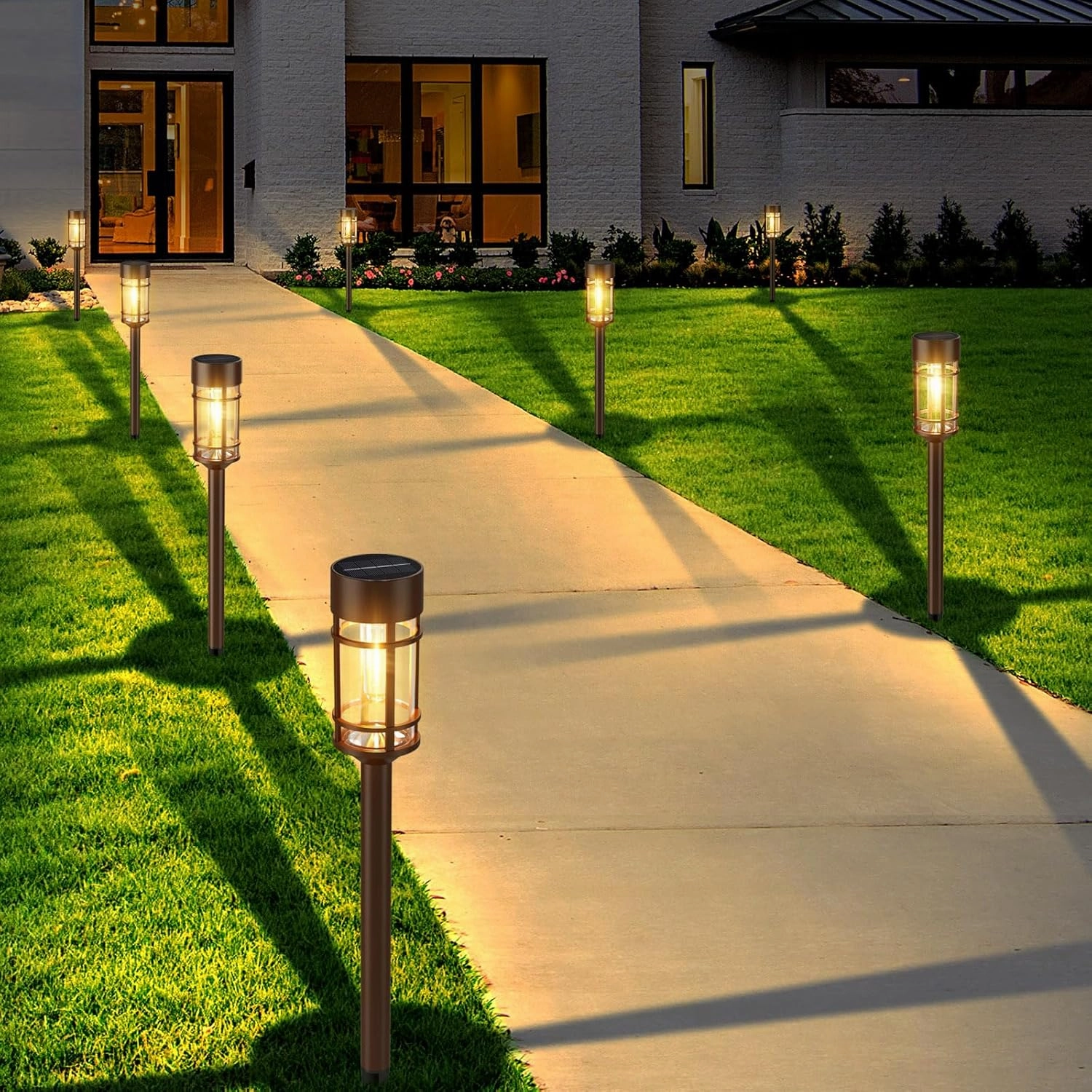 8 Pack Solar Outdoor Lights - Bright Up to 10 Hrs, IP65 Waterproof for Patio, Lawn, Yard and Landscape