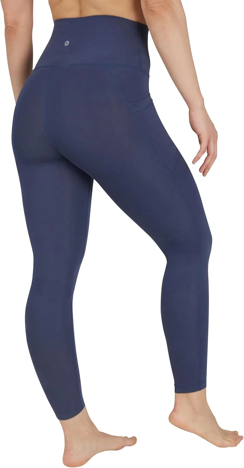 90 Degree By Reflex Cotton High Waist Ankle Length Compression Leggings with Elastic Free Waistband