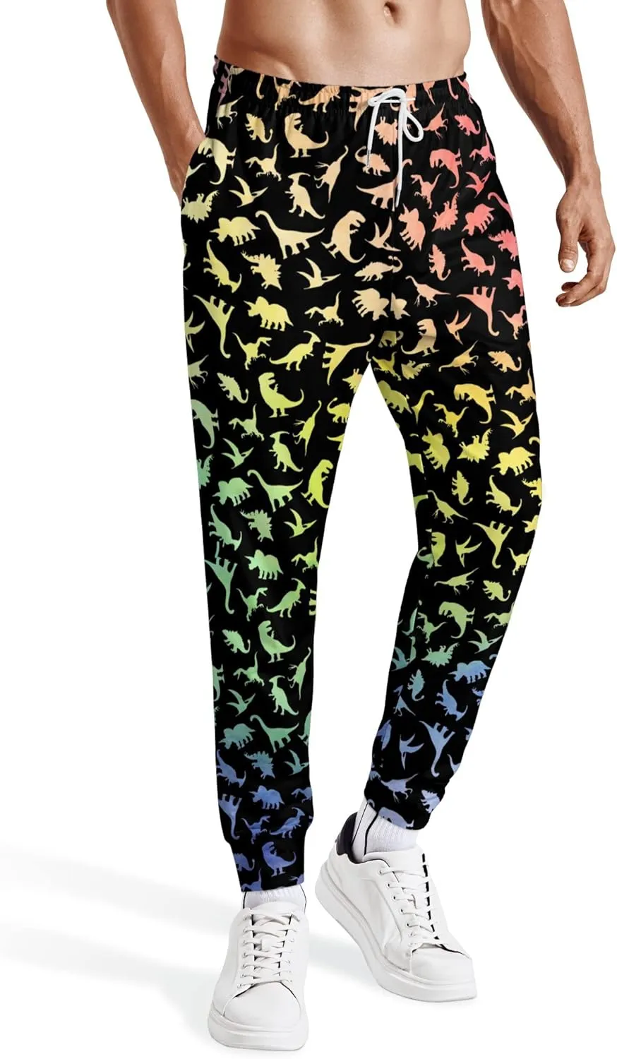 90s Joggers for Men 80s Sweatpants Funny Casual Track Pants with Elastic Waist Retro Sports Athletic Trousers