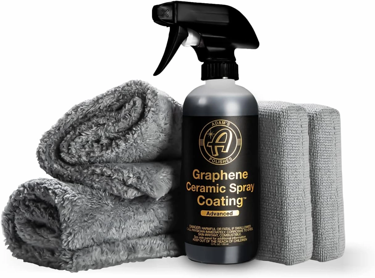 Adam's Advanced Graphene Ceramic Spray Coating Kit - 18  Months Sprayable Graphene Oxide Ceramic Coating for Cars, Boats, RV's & Motorcycle - Adds Extreme Gloss, Depth, Shine & Protection
