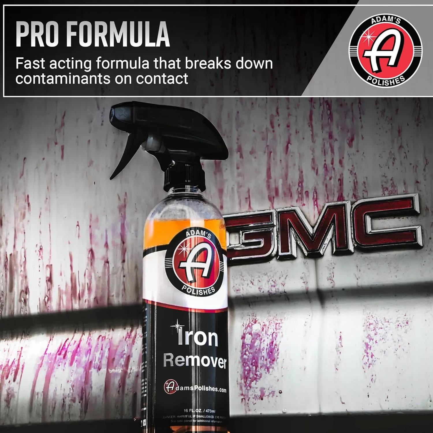 Adam's Iron Remover (16oz) - Iron Out Fallout & Stop Rust Remover Spray for Car Detailing Removes Iron Particles in Auto Paint, Wheels, Motorcycle, RV & Boat - Use Before Clay Bar, Wax or Car Wash