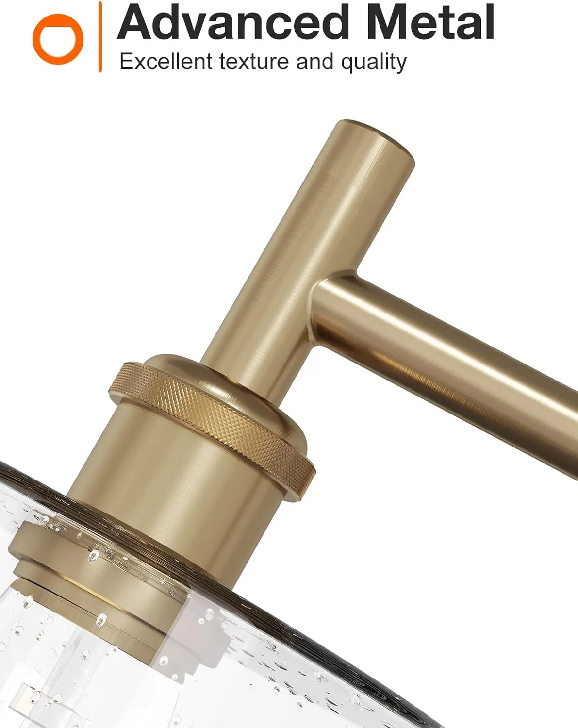 addlon Floor Lamps for Living Room Bright Lighting with Seeded Glass lampshade, Modern Bright Floor Lamp with LED Bulbs Industrial Standing lamp for beroom, Tall Pole Lamps Office - Brass Gold