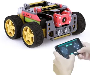 Adeept 4WD Smart Robot Kit Compatible with Raspberry Pi 4 3 Model B  B, OpenCV Target Tracking, Real-Time Video, AWR Robotic Car Kit Adult with PDF