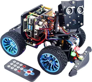 Adeept PiCar-B Mars Rover Smart Car Kit for Raspberry Pi 5/4B/3B/3B , Obstacle Avoidance, Line Tracking, Light Tracing, Camera, Speech Recognition, Python, PDF Tutorials(Raspberry Pi NOT Included)