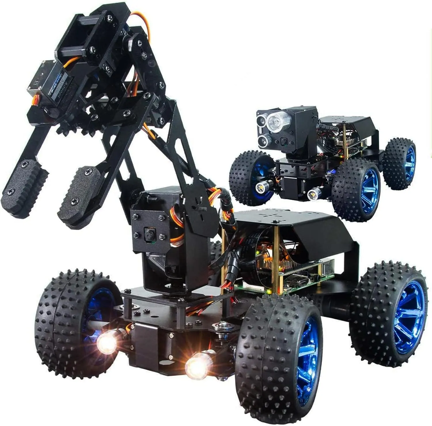 Adeept PiCar-Pro Compatible with Raspberry Pi Robot Kit Programming 2-in-1 Robotic with 4-DOF Robotics Arm, Electronic DIY Smart Car Kit for Teens Adults for RPi 4B Model 3B 3B 