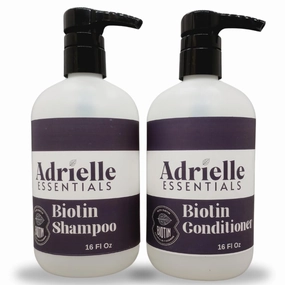 Adrielle Essentials Cinnamon Sugar Toast Scented Biotin Hair Shampoo and Conditioner Set, 16 Oz Shampoo - 16 Oz Conditioner