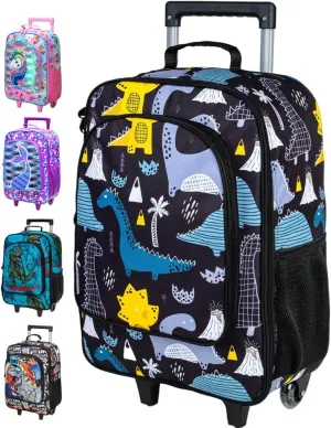 AGSDON Kids Luggage for Boys Girls, Cute Rolling Wheels Suitcase for Children Toddler