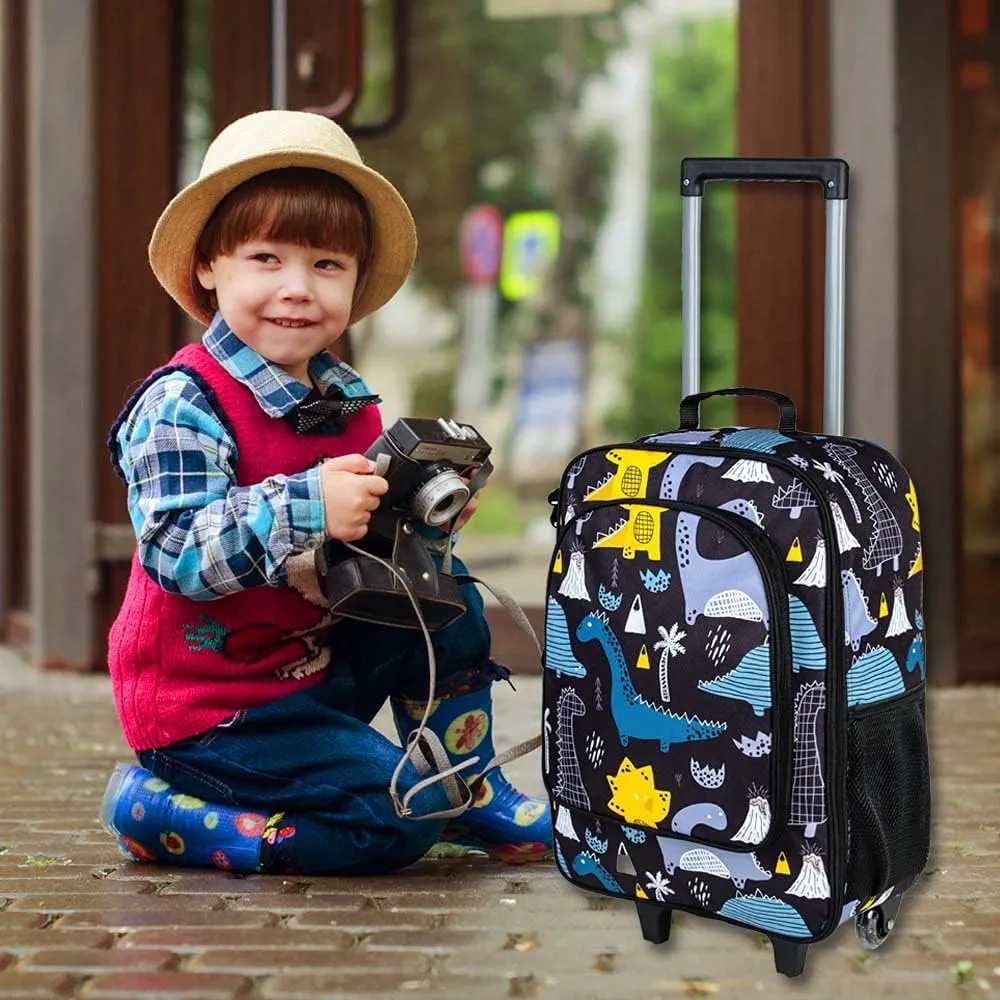 AGSDON Kids Luggage for Boys Girls, Cute Rolling Wheels Suitcase for Children Toddler