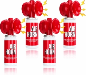 Air Horn 1.4oz 4pcs, Loud Mini Safety Boat Air Horn Can, Sports Event Starting Horn, Mini Small Compressed Blow Fog Bear, Celebrate Victory（4,Red）