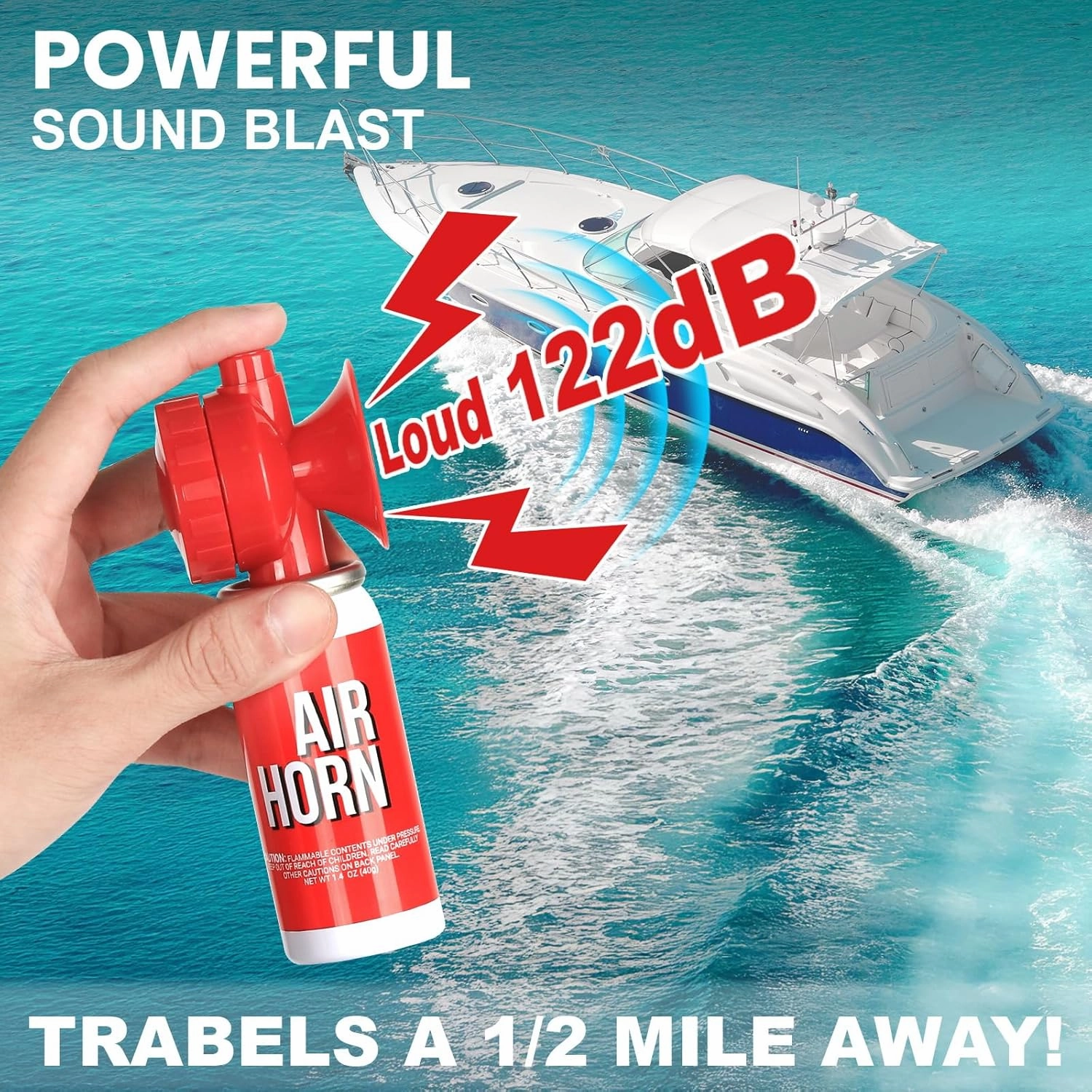 Air Horn 1.4oz, Loud Mini Safety Boat Air Horn Can, Sports Event Starting Horn, Mini Small Compressed Blow Fog Bear Air, Celebrate Victory (2PCS)