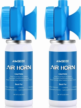 Air Horn Bear Horn: Air Horns For Safety Boat Horn For Self Defense - 115dB Heard Up to 0.5-Miles Away (2 Packs)