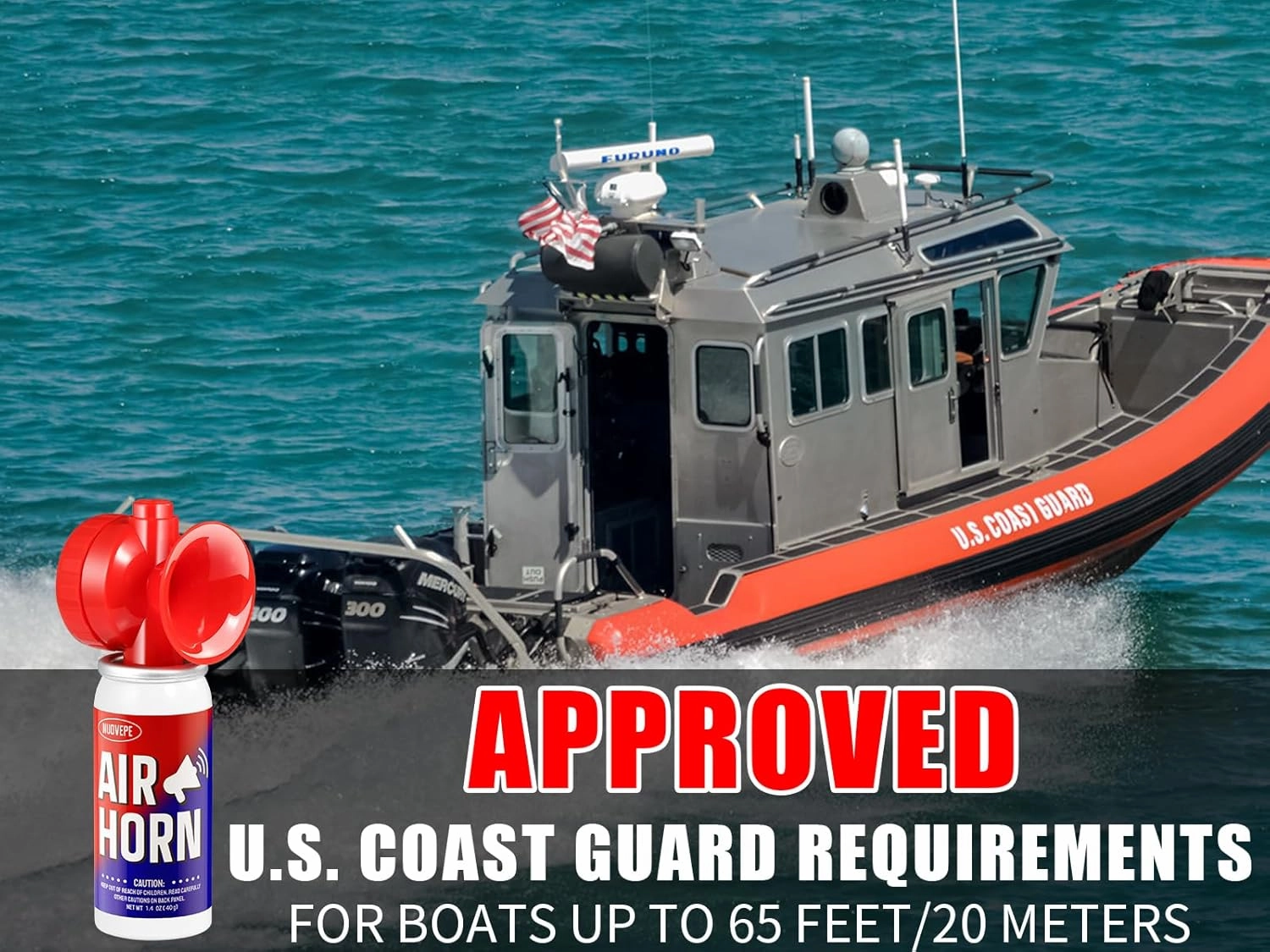 Air Horns for Safety 1.4oz, Coast Guard Approved Boat Horn Marine(120 dB), Air Horn for Dogs, Airhorn for Bears, Airhorn Mini (4 Pack, Red)