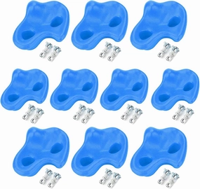 Alvinlite Pack of 10 Rock Climbing Holds for Kids and Adults,Rock Wall Grips for Indoor and Outdoor Play Set - Build Rock Climbing Wall.Hand Holds for Playground (Blue) Tree