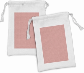 Ambesonne Abstract Fabric Pouch Set of 2, Pattern of Basic Swirls or Spirals in Lively Tones Pencil Drawn by Hand, Small Drawstring Bag for Toiletries Masks and Favors, 9" x 6", Coral and Blush
