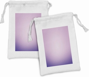 Ambesonne Lavender Fabric Pouch Set of 2, Pink and Purple Ombre Print Modern Pastel Color Gradient Design Digital Art, Small Drawstring Bag for Toiletries Masks and Favors, 9" x 6", Pale Pink Lilac