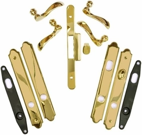 Andersen Covington Style (Double Active) Hinged Door Hardware Set in Bright Brass