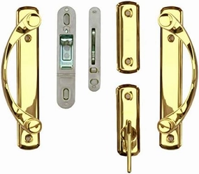 Andersen Newbury 2-panel Gliding Door Hardware Set in Bright Brass
