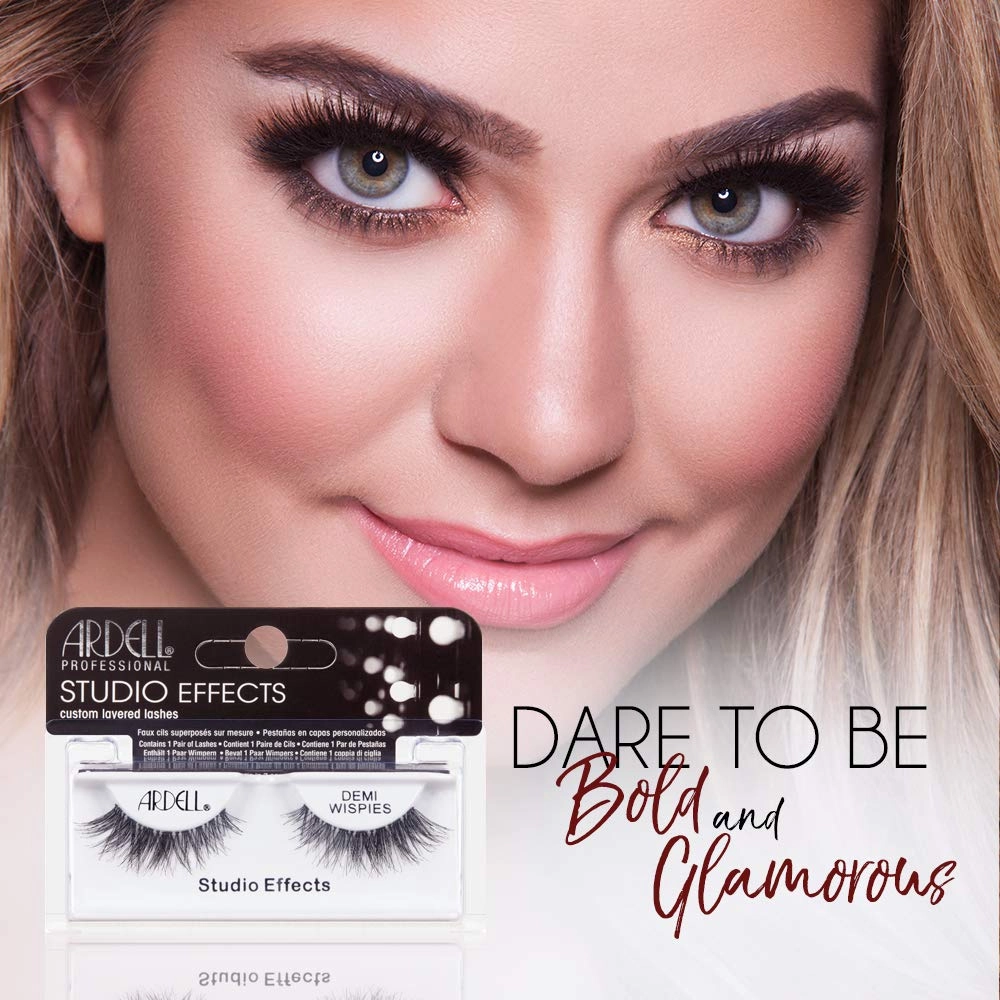 Ardell Studio Effects Demi Wispies False Eyelashes, Reusable, Natural-Looking Lashes for Everyday Wear, Black, 4 Pack