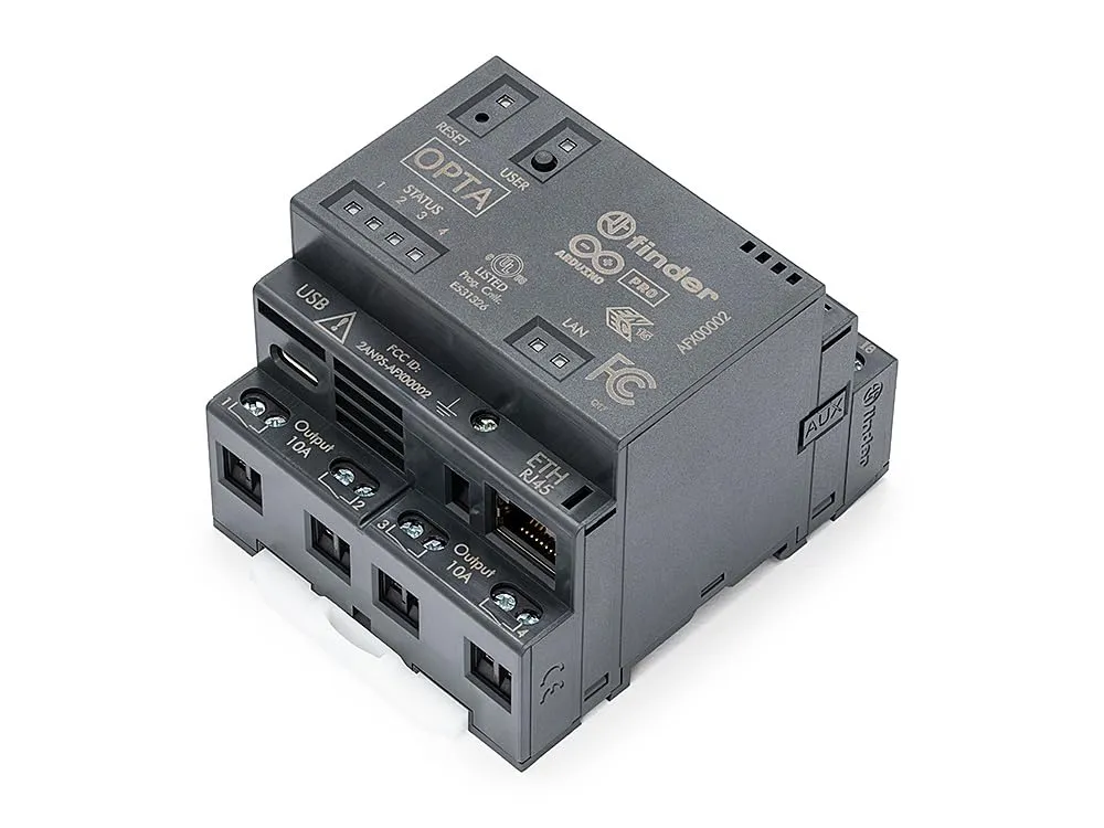 Arduino Opta WiFi [AFX00002] – Industrial IoT Controller with Wi-Fi Connectivity, Digital I/O, Analog Inputs, and Modbus Support for Automation and Control Systems