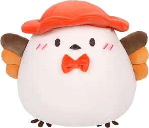 ARELUX Fat Bird Plush Pillow Soft Tit Stuffed Animal:Adorable Cuddle Red Chick Chubby Plushie Hugging Seagull Toy Cute Sleeping Doll Home Decor Kawaii Gift for Girls Boys Kids Birthday Christmas 13in